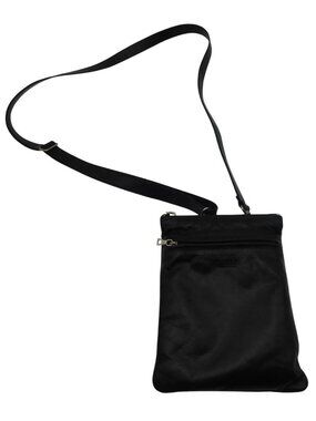 M0851 Leather Small Crossbody Bag Adjustable Strap Black Canada 5" x 7"